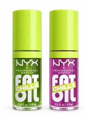 NYX Fat Oil Lip Drip Chillz Cooling Lip Oil Duo 4.8ml X 2 BRAND NEW